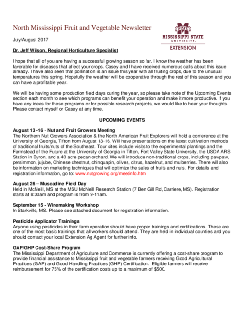 July August 2017 Mississippi State University Extension Service